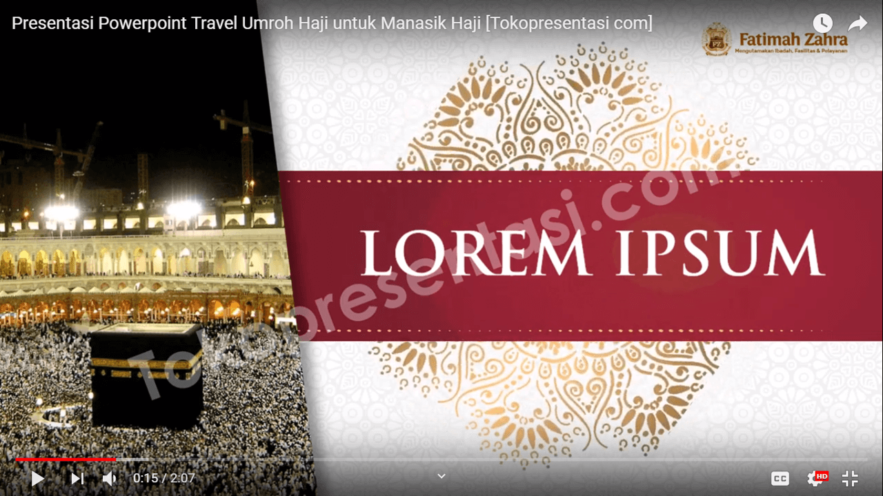 Desain Presentasi Powerpoint Animasi Travel Umrah Haji [tokopresentasi.com]